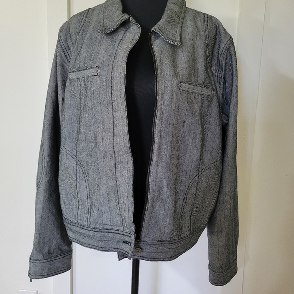 Liz Clairbone Womens Gray Denim Jacket - Picture 9 of 16